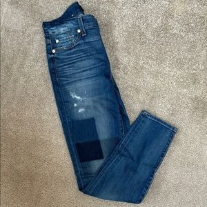 7 for All Mankind, Patch Style Blue Jeans, 26